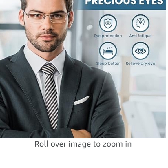 Blue light blocking computer glasses anti eyestrain UV protection, sleep better - Picture 4 of 8